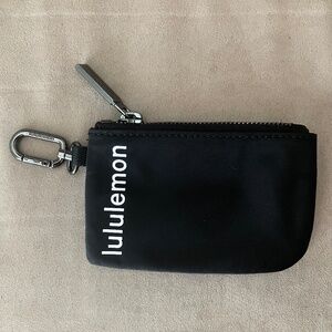 Lululemon Black Clippable Card Pouch for Dual Pouch Wristlet Carabiner Clip